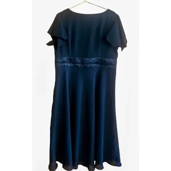 Dana Kay Womens Fit & Flare Little Black Dress Mid Length Plus Size 16W - Picture 2 of 10